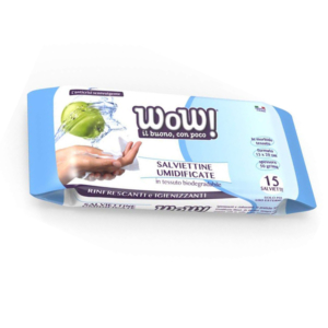 WOW Salviettine Umidificate Rinfrescanti e Igienizzanti - 15 pz
