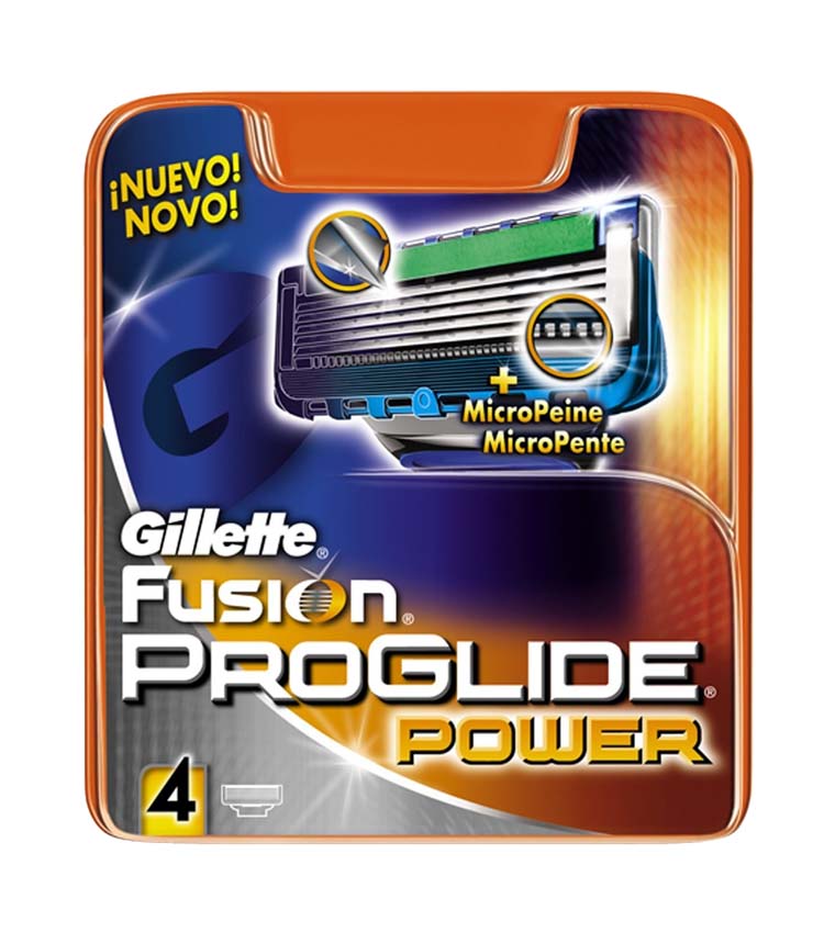 4 lame di ricambio GILLETTE FUSION PROGLIDE POWER ricariche rasoio - Il Mio  Store