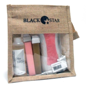 Kit Cera BLACK STAR olio dopo cera 150ml + 2 cartucce roll-on + scaldacartucce + 10 strisce