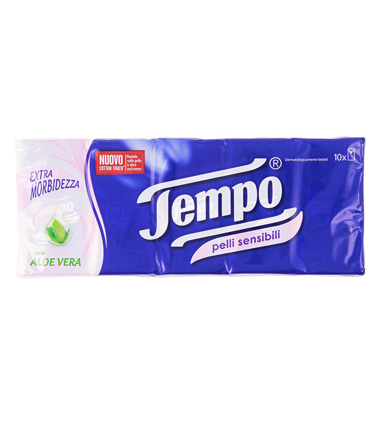 Tempo Fazzoletti con Aloe Vera per Pelli Sensibili - Confezione da Tutti i prodo