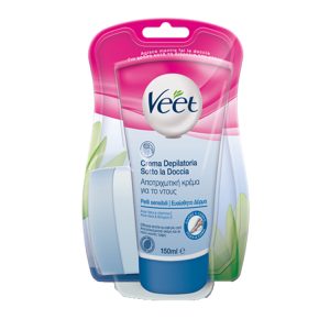 VEET Crema depilatoria Sotto la doccia Pelli sensibili 150ml