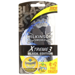6 lamette tre lame WILKINSON SWORD XTREME 3 BLACK EDITION usa e getta