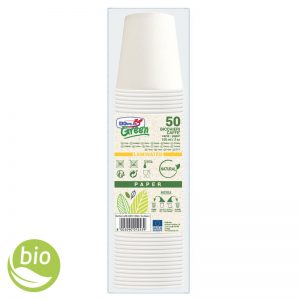 DOPLA GREEN bicchieri caffè in carta bianchi Monouso Biodegradabile 100ml - 50 pz