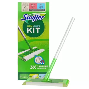 SWIFFER DRY + WET KIT + scopa + 8pz panni asciutti + 3pz panni unimi