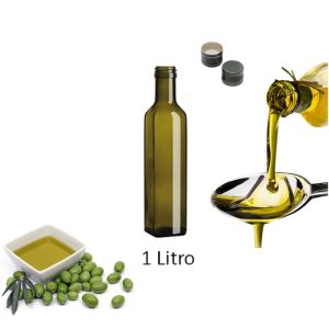 AMBROSIO Bottiglie Marasca Uvag Per Olio + Tappi A Vite - Varie Misure - 1 Litro - Pz 20