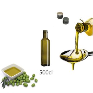 AMBROSIO Bottiglie Marasca Uvag Per Olio + Tappi A Vite - Varie Misure - 500cl - Pz 30