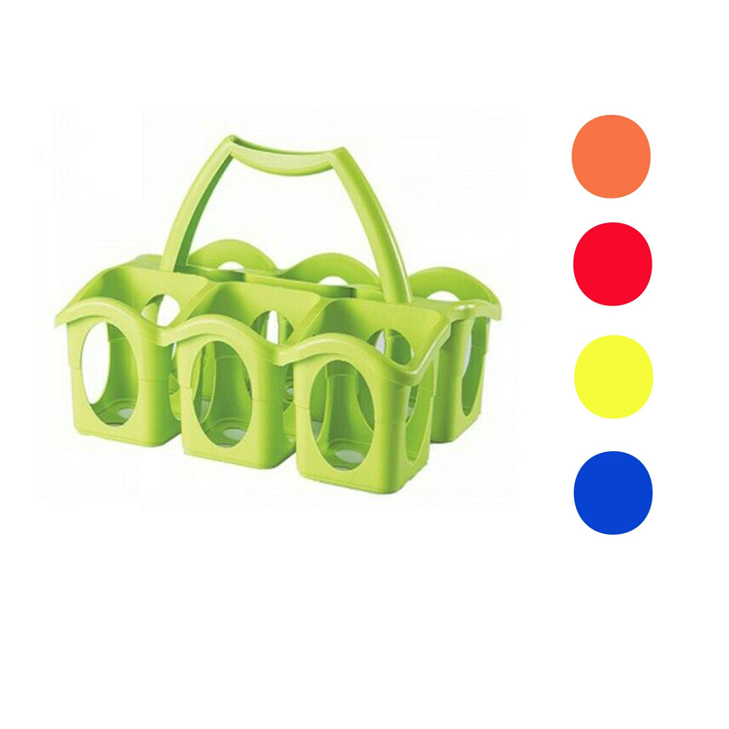 CESTELLO Cesto PORTABOTTIGLIE Bottiglia 6 VANI con Manico Plastica - Il Mio  Store