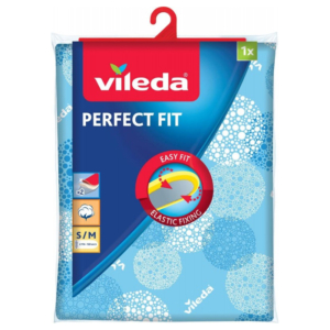 VILEDA PERFECT FIT Telo per asse da Stiro blu elastico, in cotone, con mollettone S/M
