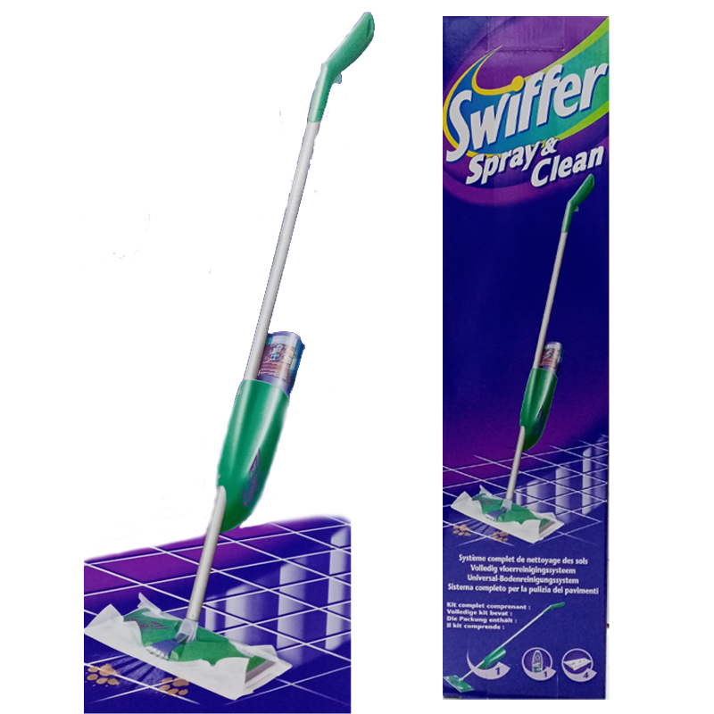 SWIFFER Spray & Clean Kit completo per la pulizia dei pavimenti scopa +  detersivo + panni