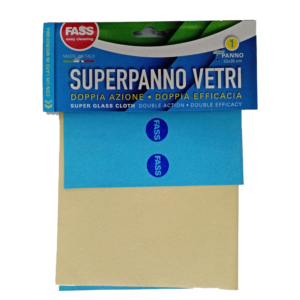 FASS Easy Cleaning SUPERPANNO VETRI doppia azione con un lato in microfibra 32x35cm