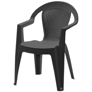 MD SOFIA Sedia in resina con Braccioli simil Rattan - Antracite
