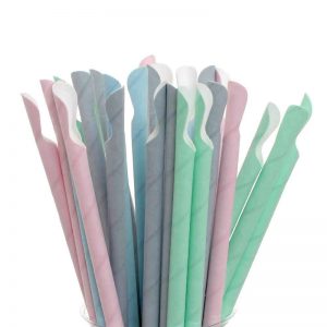 CANNUCCE IN CARTA COMPOSTABILI Fermani con cucchiaino colori pastello 20cm Ø8mm - 125pz