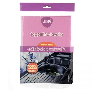 CLENDY tappetino lavello antiscivolo e antigraffio 42x28cm colori assortiti - Rosa