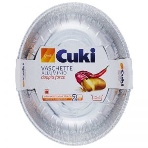 CUKI Vaschette Alluminio Doppia Forza per Pollo Arrosto - 2  pz
