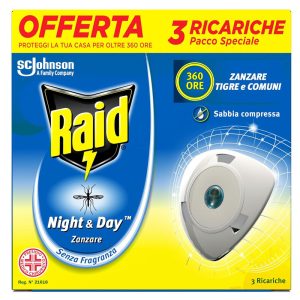 RAID NIGHT & DAY TRIO Ricariche per diffusore - 3pz