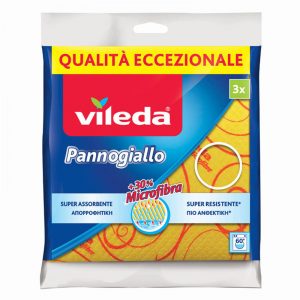 VILEDA PANNOGIALLO multiuso in microfibra assorbente e resistente 34x34cm - 3pz