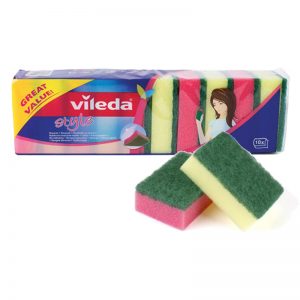 VILEDA STYLE spugnette abrasive da cucina 2 strati colori assortiti - 10pz