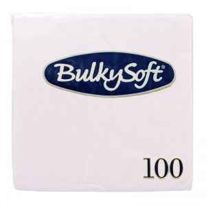 BULKYSOFT Tovaglioli colorati in pura cellulosa 24x24cm - 100 pz - Bianco