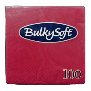 BULKYSOFT Tovaglioli colorati in pura cellulosa 24x24cm - 100 pz - Bordeaux