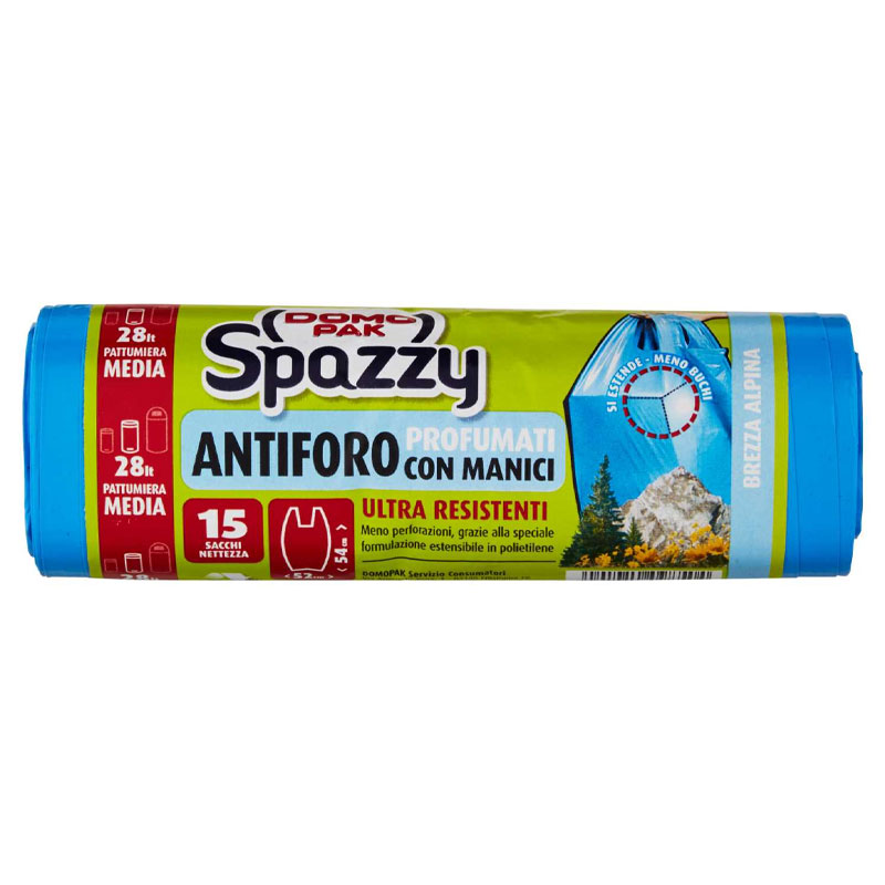 Domopak Spazzy Sacchi Nettezza Antiforo con Manici - Profumati al