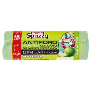 Domopak SPAZZY sacchi nettezza/immondizia antiforo profumati con manici MELA VERDE 52x54cm – 360pz
