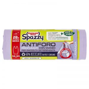 Domopak SPAZZY sacchi nettezza/immondizia antiforo profumati con manici LAVANDA 52x54cm – 360pz