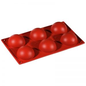 STAMPO in silicone MEZZA SFERA 6 impronte Ø mm 70x35h 89ml