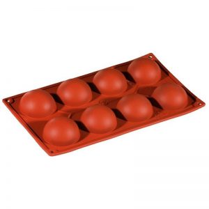 STAMPO in silicone MEZZA SFERA 8 impronte Ø mm 60x30h 57ml