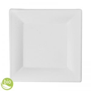 BIO Piatti piani quadrati in polpa di cellulosa biodegradabile 26 x 26 cm – 50pz