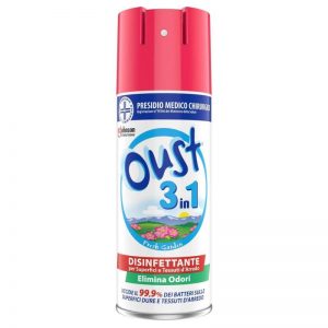 OUST 3 in 1 Disinfettante spray elimina odori superfici e tessuti FRESH GARDEN 400ml
