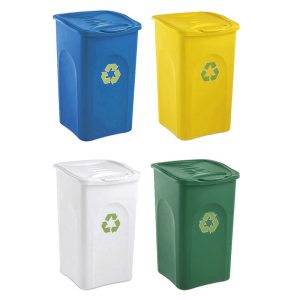 STEFANPLAST Bidoni contenitori per raccolta differenziata 50lt - 4pz
