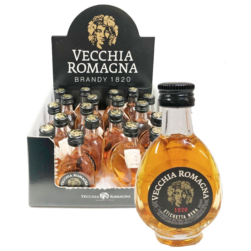 Mignon VECCHIA ROMAGNA 1820 etichetta nera 20 bottiglie da 3cl - Il Mio  Store