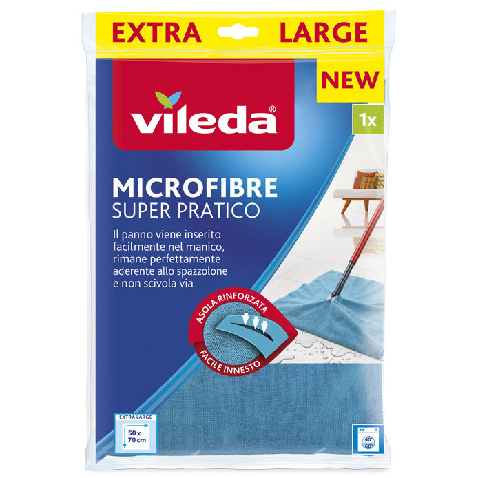 Vileda Panno Polvere, Panno in Microfibra, Azione Elettrostatica, Lavabile  in Lavatrice, Mobido, Delicato, 40 x 30 x 0.4 cm