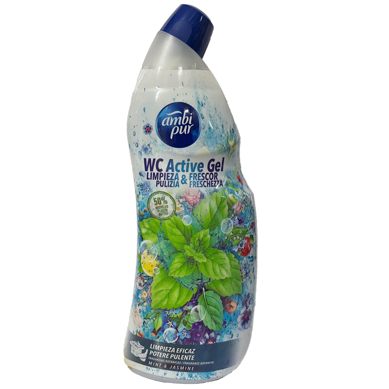 AMBI PUR WC ACTIVE GEL bagno pulizia e freschezza, Mint & Jasmine, menta e  gelsomino 750 ml. - 3 pezzi - Il Mio Store