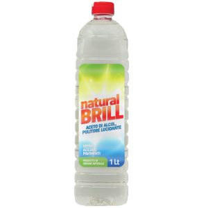 NATURAL BRILL Aceto di Alcol Pulitore Lucidante 1lt - 6 pezzi