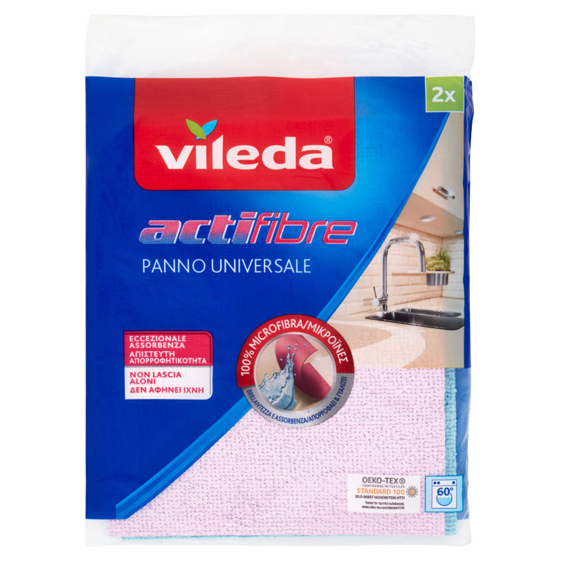 VILEDA actifibre PANNO UNIVERSALE 27 x 32 cm - 2 pezzi - Il Mio Store