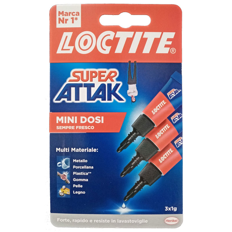 LOCTITE SUPER ATTAK adesivo universale istantaneo mini dosi 1g - 3