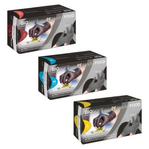 BIOSOFT Guanti monouso in nitrile senza polvere - nero/black