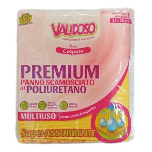 VALIDOSO linea Corposa PANNO SCAMOSCIATO al poliuretano multiuso 33 x 38 cm - 3pz
