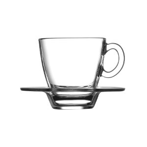 PASABAHCE acqua TAZZINA CAFFÈ in vetro con piattino 7,2cl - 6pz
