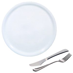 SET PIZZERIA PIATTO Saturnia Ø 31cm + COLTELLO Abert + FORCHETTA Salvinelli - 60pz