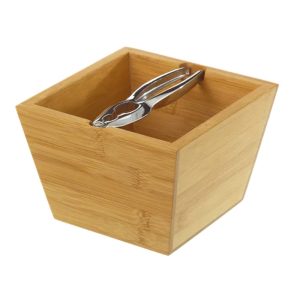 CASA SELECCION Scatola Schiaccianoci In Legno Di Bamboo Con Schiaccianoci - 16 cm x 16 cm x 10,8 cm