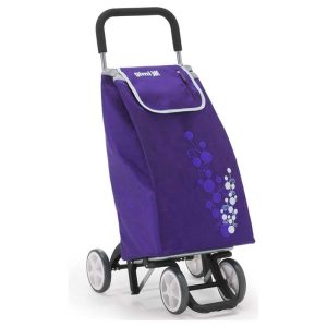 GIMI TWIN CARRELLO porta spesa 2/4 ruote colore prugna