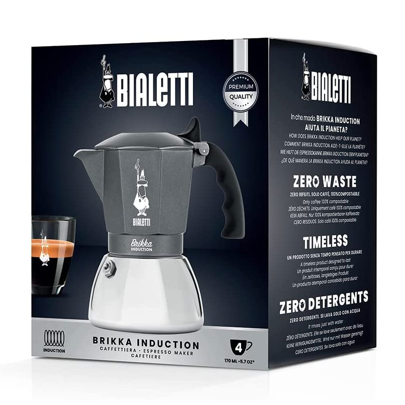 BIALETTI BRIKKA INDUCTION Caffettiera per piano a induzione 4 tazze - Il  Mio Store