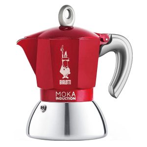 BIALETTI NEW MOKA INDUCTION RED caffettiera piano a induzione 2 / 4 / 6 tazzine