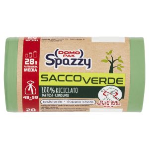 Domopak SPAZZY sacchi nettezza/immondizia doppio strato SACCO VERDE 48x58cm-500pz