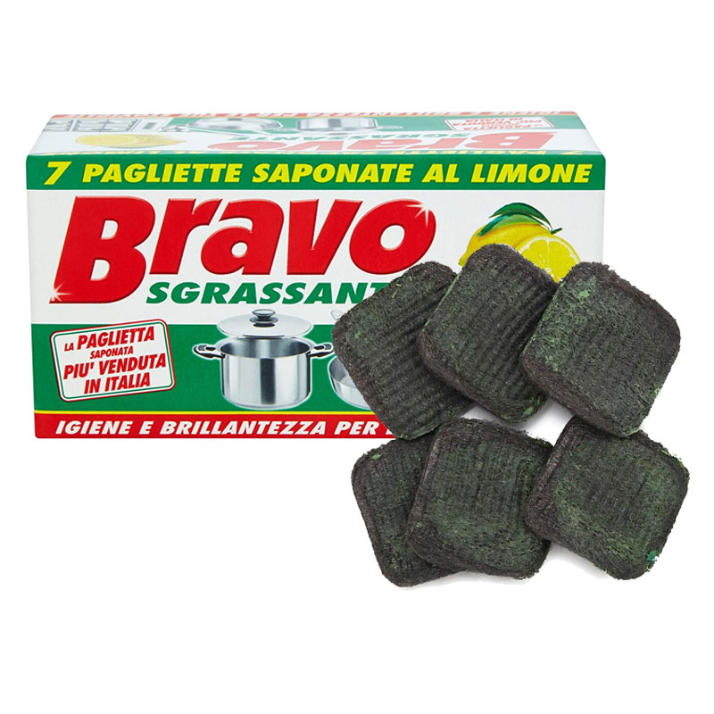 BRAVO SGRASSANTE Paglietta saponata al limone - 210pz