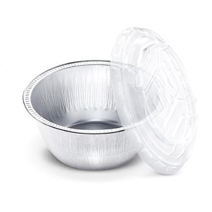 CUKI Vaschette alluminio rotonde con coperchio ultra-forza riutilizzabili Ø 8 cm – 60 pz