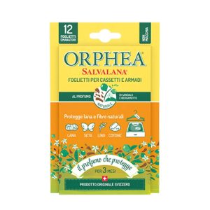 ORPHEA Salvalana FOGLIETTI PER CASSETTI E ARMADI al profumo di Sandalo e Bergamotto -12 pezzi