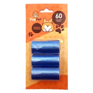 PopPet Sacchetti igienici per deiezione canine Formato standard 60 sacchetti -6pz